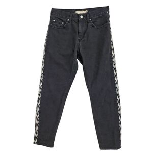 Isabel Marant pour H&M Women’s Washed Black Jeans Side Jacquard Trim Size 29